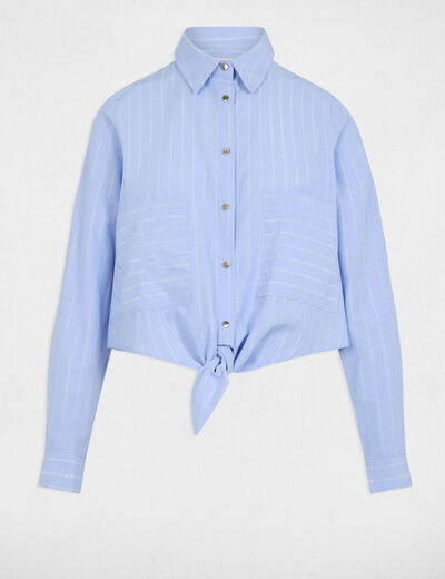 Camisa manga larga rayas multicolor mujer