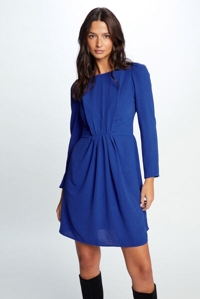Vestido corto ajustado azul eléctrico mujer