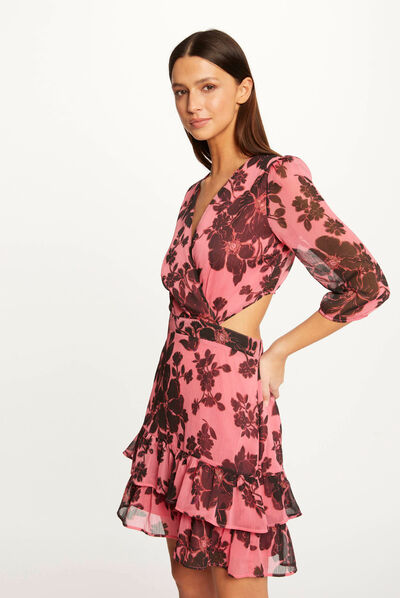 Vestido recto estampado floral multicolor mujer