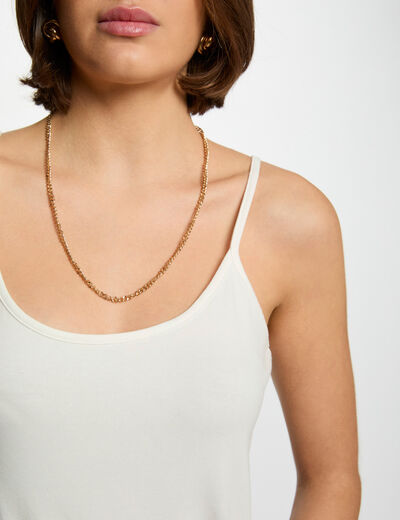 Top con tirantes finos marfil mujer