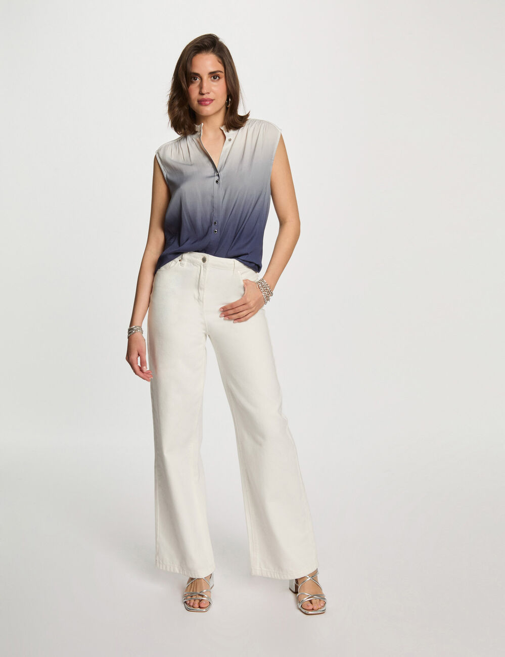 Camisa sin mangas multicolor mujer