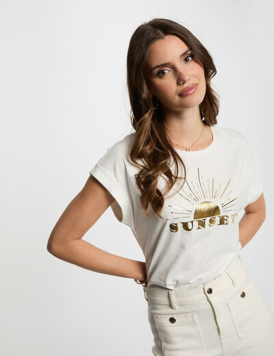 Camiseta con mensaje blanco mujer