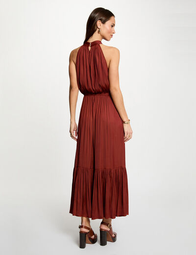 Vestido largo acampanado holgado marr&oacute;n co&ntilde;ac mujer