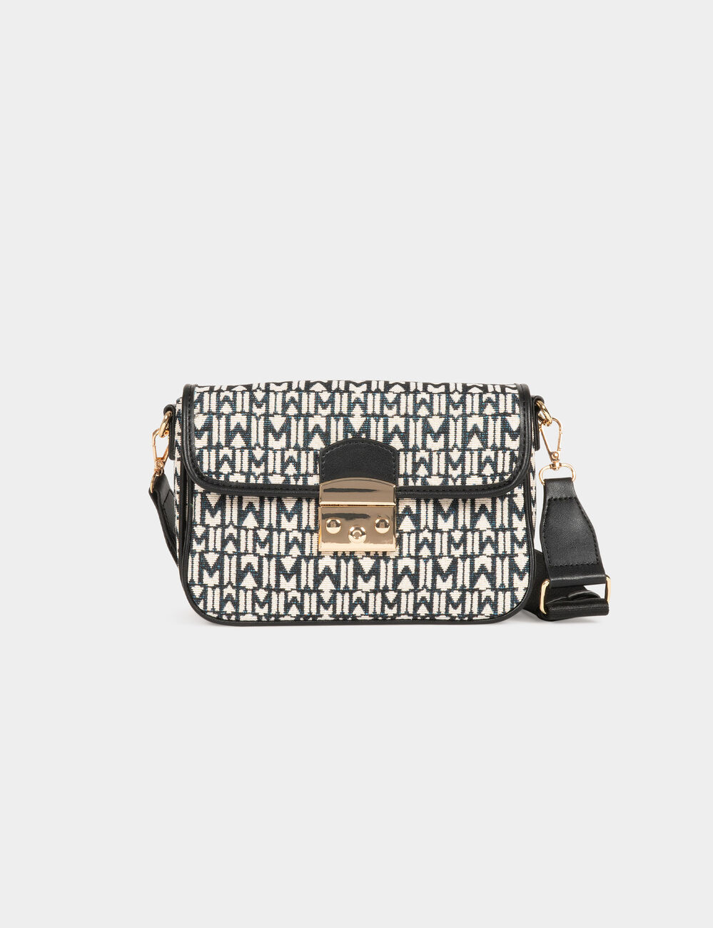 Bolso estampado monogram negro mujer