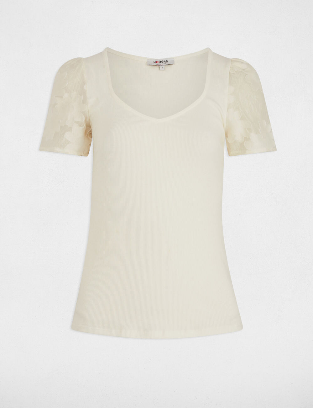 Camiseta manga corta blanco mujer