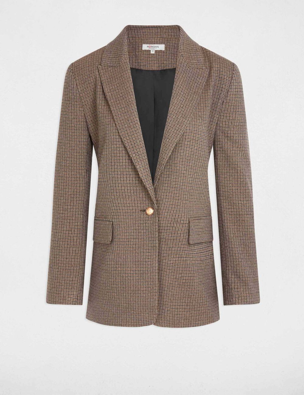 Chaqueta recta con cuello de sastre multicolor mujer