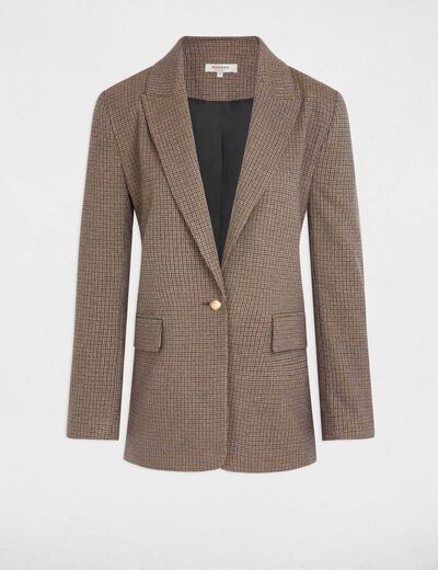 Chaqueta recta con cuello de sastre multicolor mujer