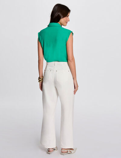 Blusa sin mangas verde emeralda mujer