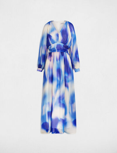 Vestido fluido estampado multicolor mujer