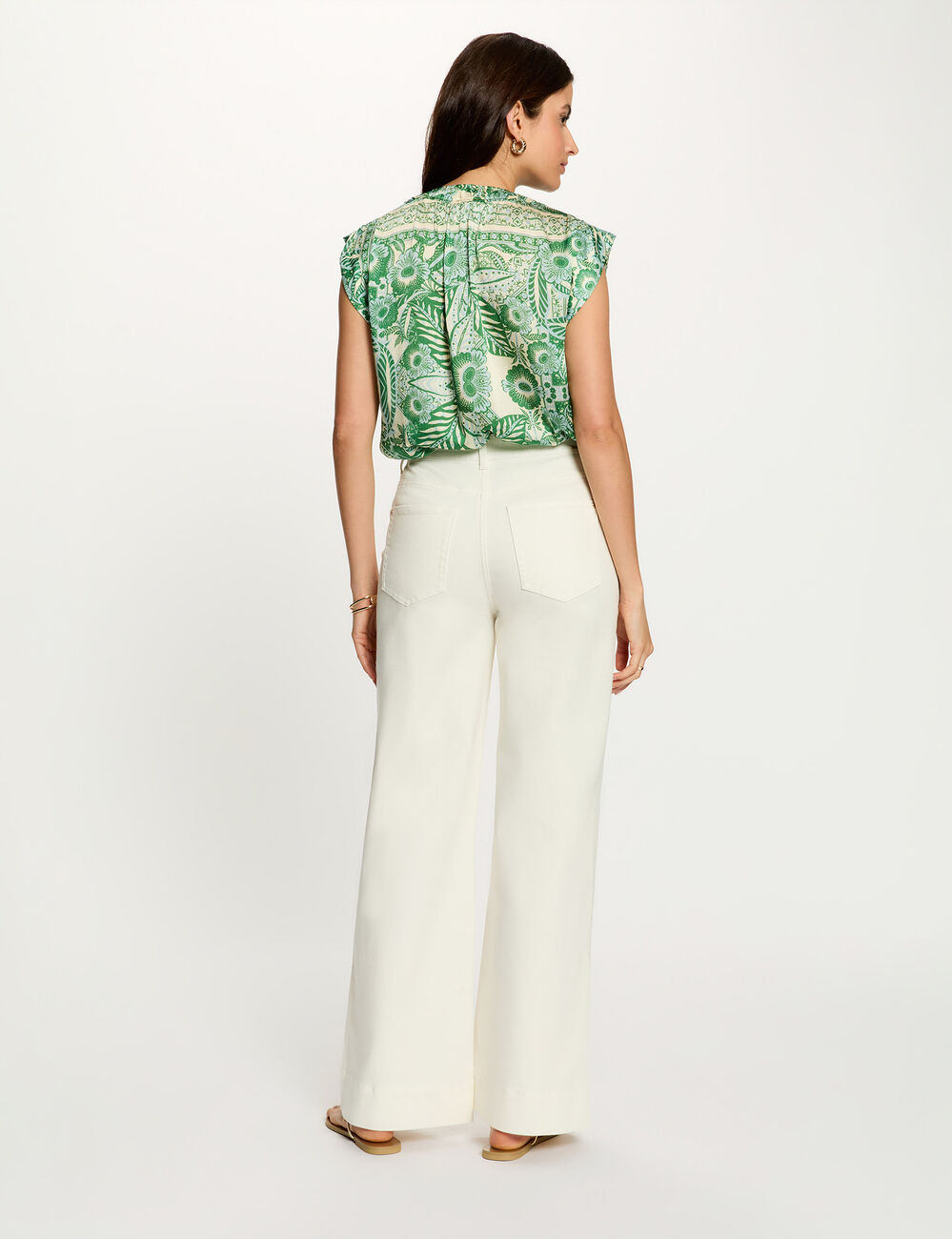 Blusa sin mangas cuello v multicolor mujer