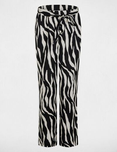 Pantal&oacute;n fluido estampado multicolor mujer