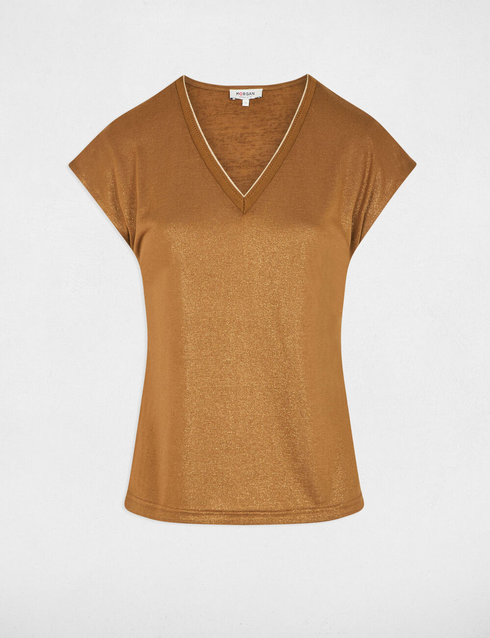Camiseta de manga corta c&aacute;mel mujer