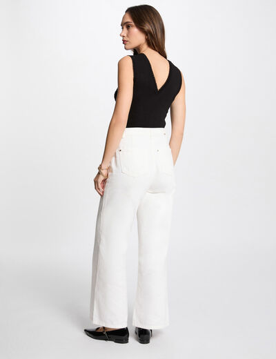 Jersey calado sin mangas negro mujer