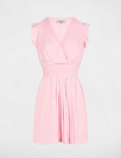 Vestido corto holgado rosa claro mujer