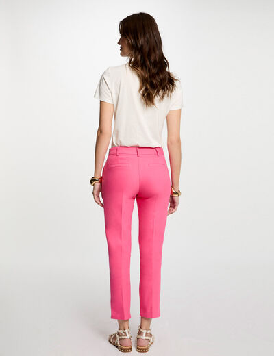 Pantalón cigarette rosa mujer
