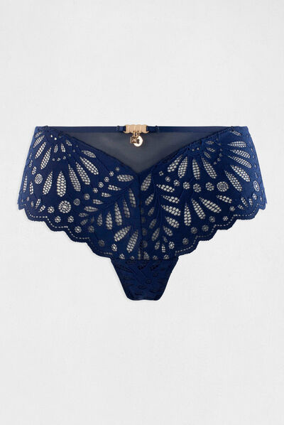 Shorty de encaje marino mujer