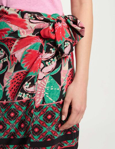 Falda estampada multicolor mujer