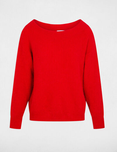 Jersey cuello redondo rojo mujer