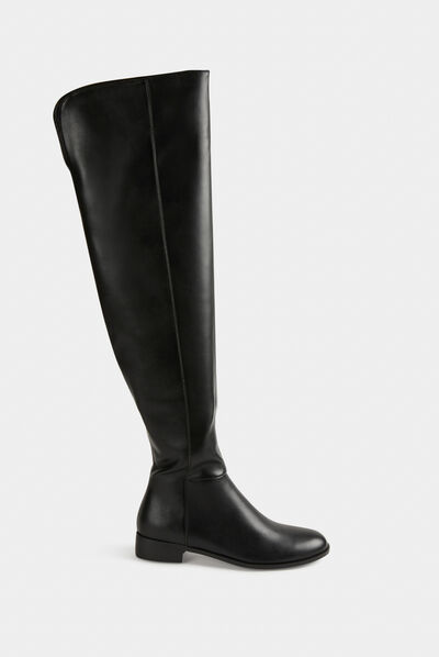 Botas por encima de la rodilla negro mujer