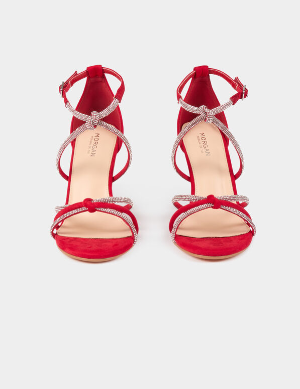 sandalias de tacon con pulseras strass rojo mujer Sandalias de tacón con pulseras strass rojo mujer