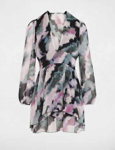 Vestido entallado estampado multicolor mujer