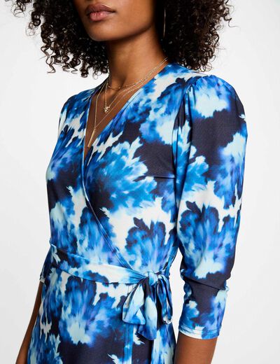 Vestido corto estampado multicolor mujer