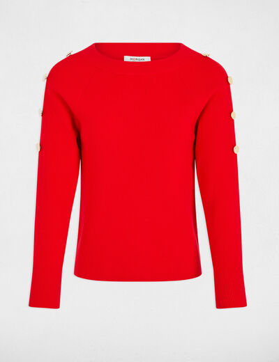 Jersey cuello barco rojo mujer