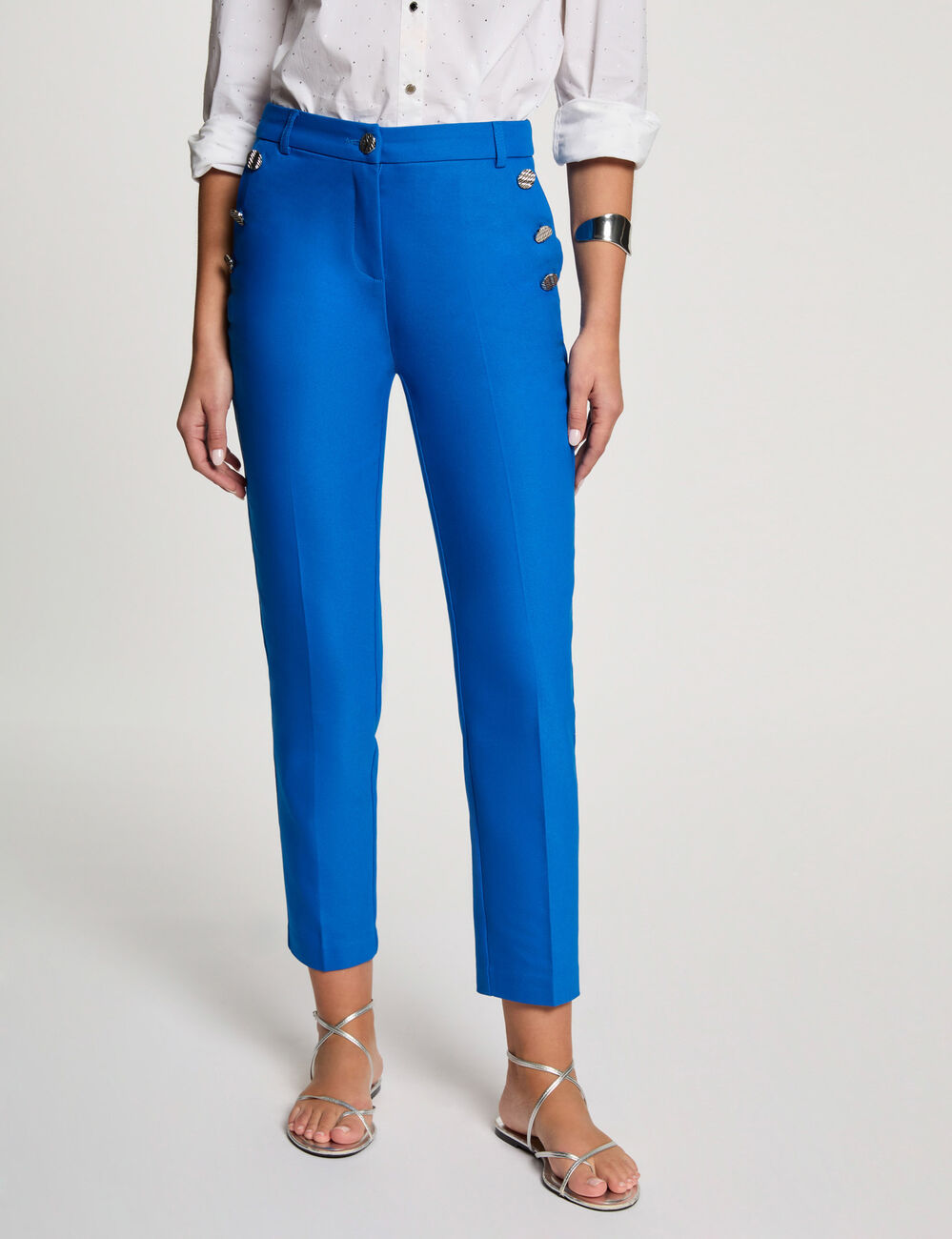 Pantalón cigarette azul eléctrico mujer