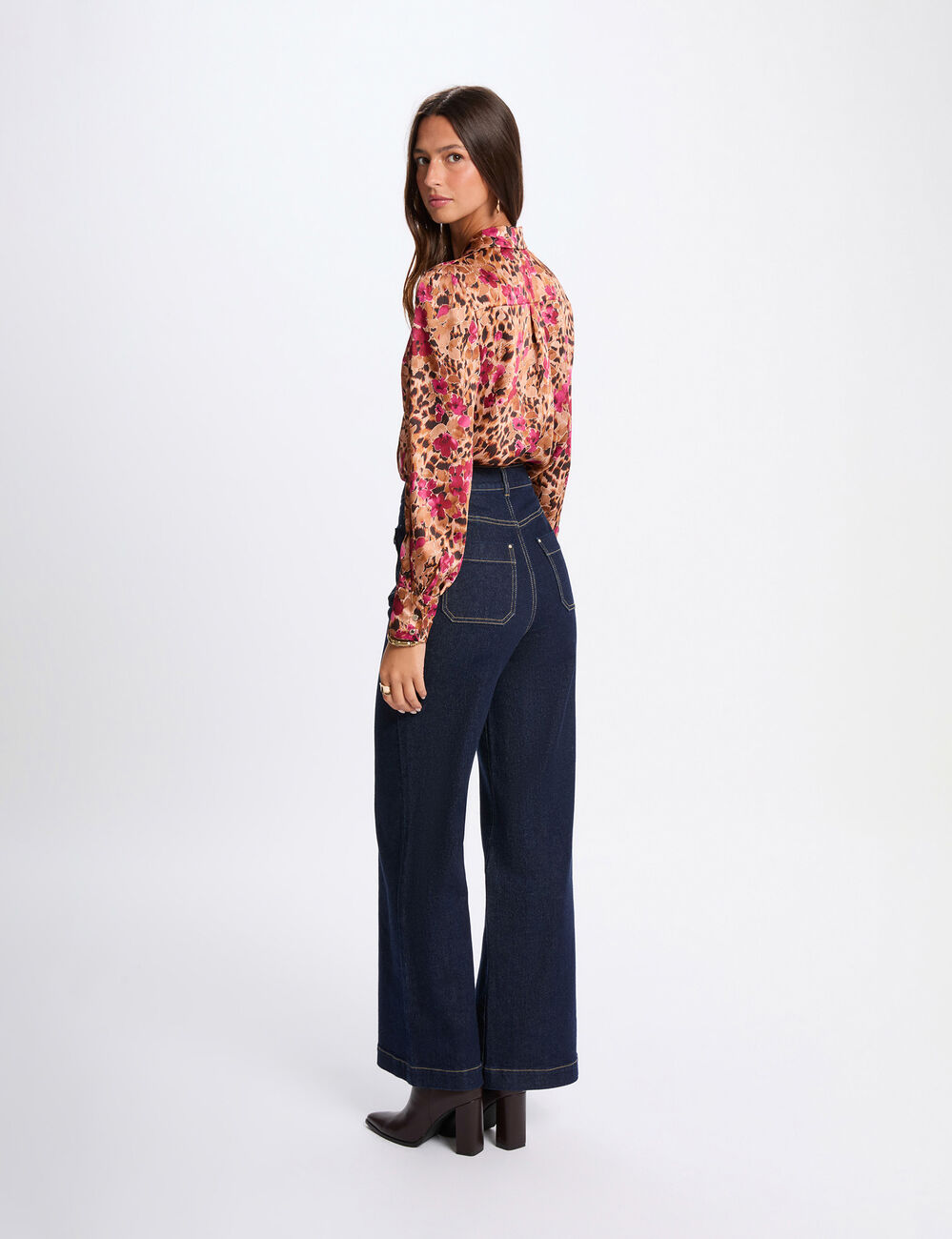 Blusa cruzada ajustada multicolor mujer