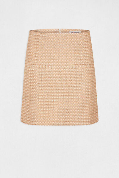 Falda recta talle alto multicolor mujer