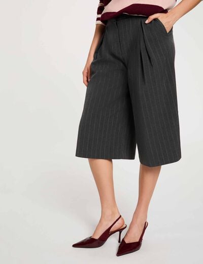 Bermuda de talle alto a rayas mujer