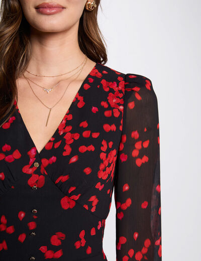 Vestido acampado estampado multicolor mujer
