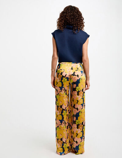 Pantalón pernera ancha multicolor mujer