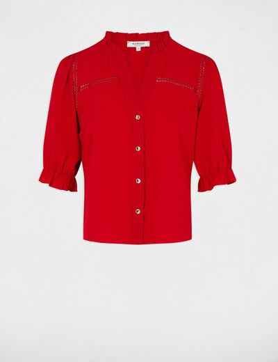 Blusa manga 3/4 rojo mujer
