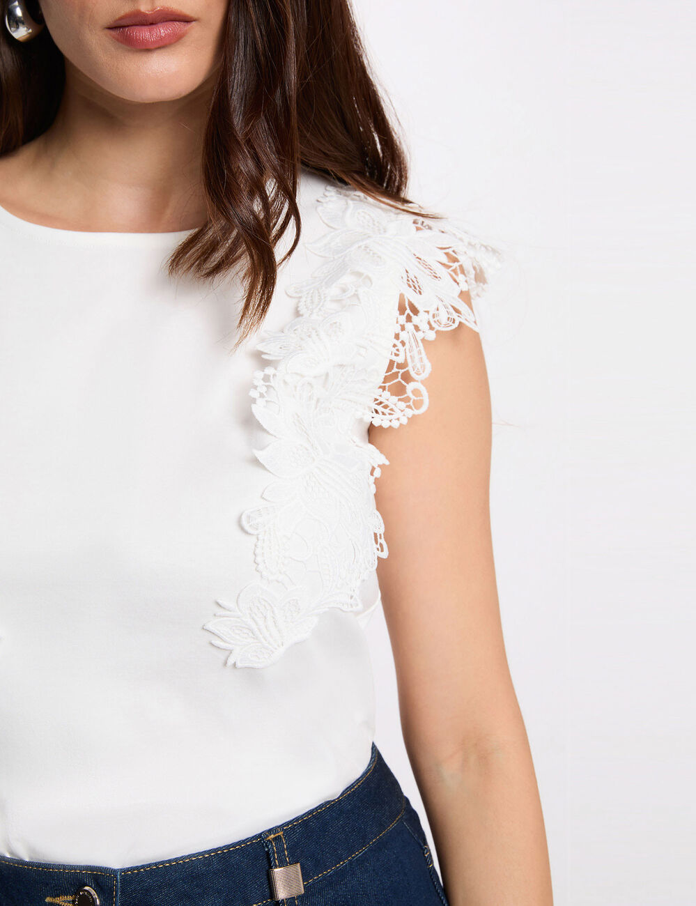 Camiseta manga corta blanco mujer