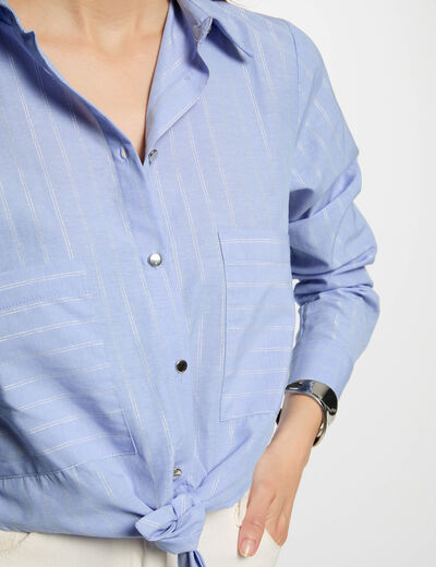 Camisa manga larga rayas multicolor mujer