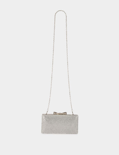 Bolso satinado con strass couleur argent mujer