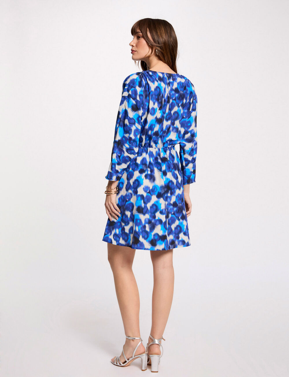 Vestido corto de patinadora multicolor mujer