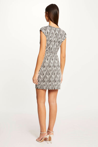 Vestido ajustado estampado geométrico multico mujer