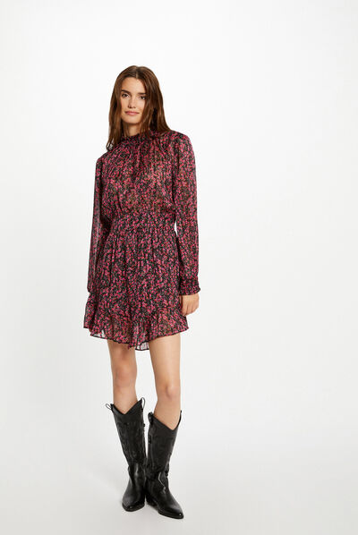 Vestido entallado estampado floral multico mujer
