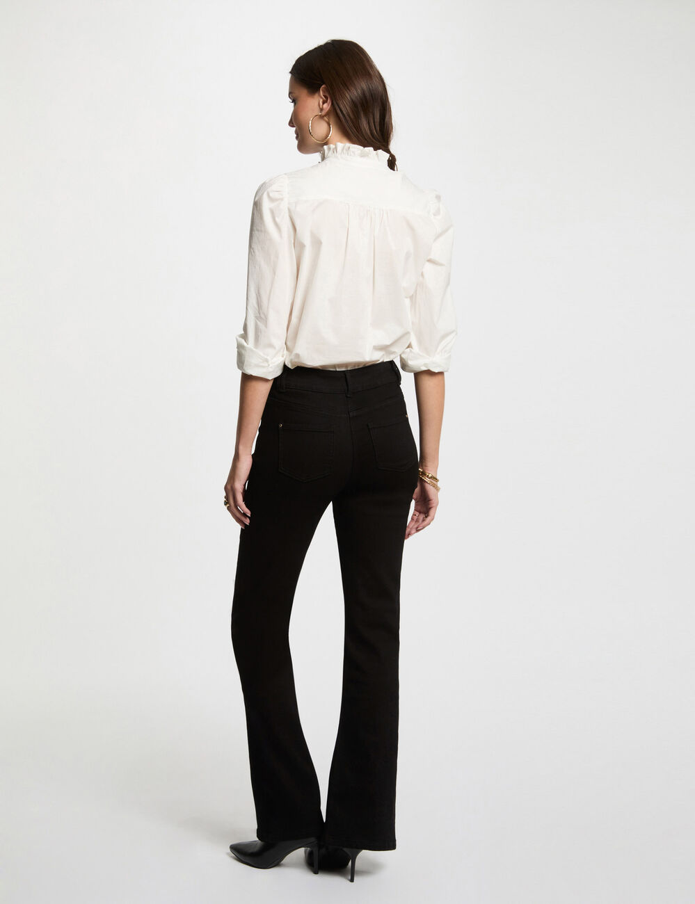 Vaquero boot-cut negro mujer