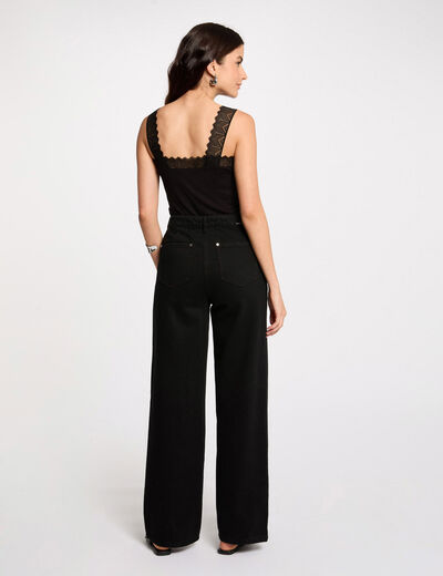 Top con encaje negro mujer