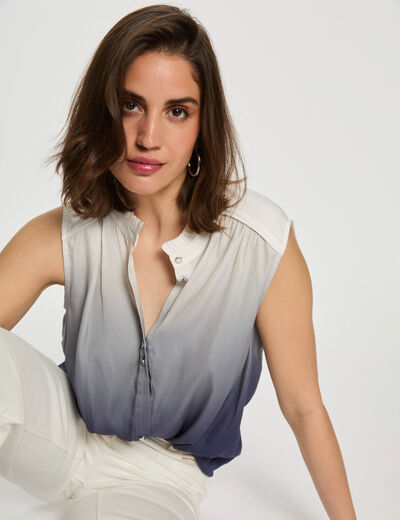 Camisa sin mangas multicolor mujer