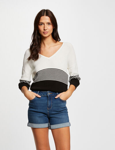Short vaquero recto denim stone mujer