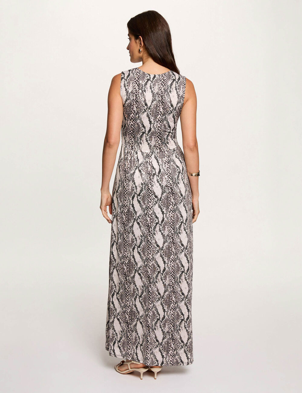 Vestido largo escote multicolor mujer