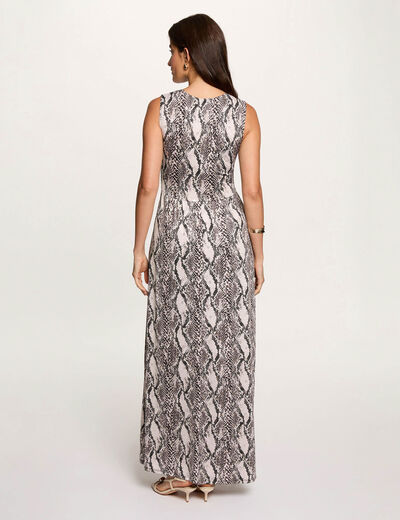 Vestido largo escote multicolor mujer
