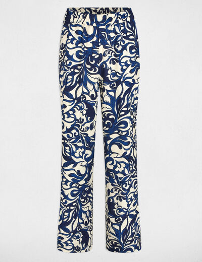 Pantalón recto estampado multicolor mujer