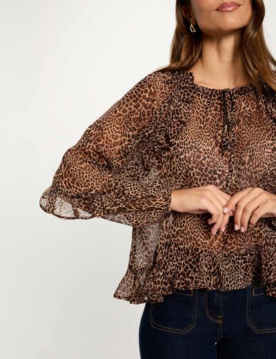 Blusa entallada con cuello en v multicolor mujer