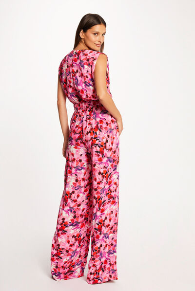 Mono largo de pernera ancha estampado multico mujer