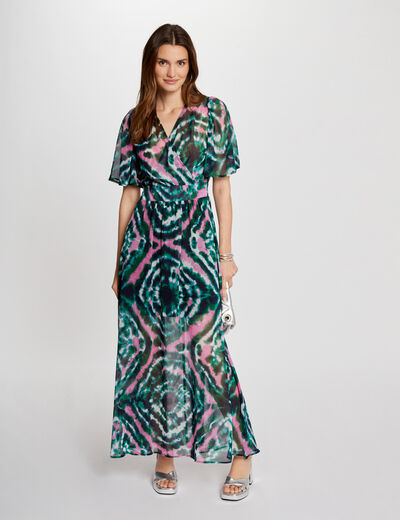 Vestido largo estampado multico mujer